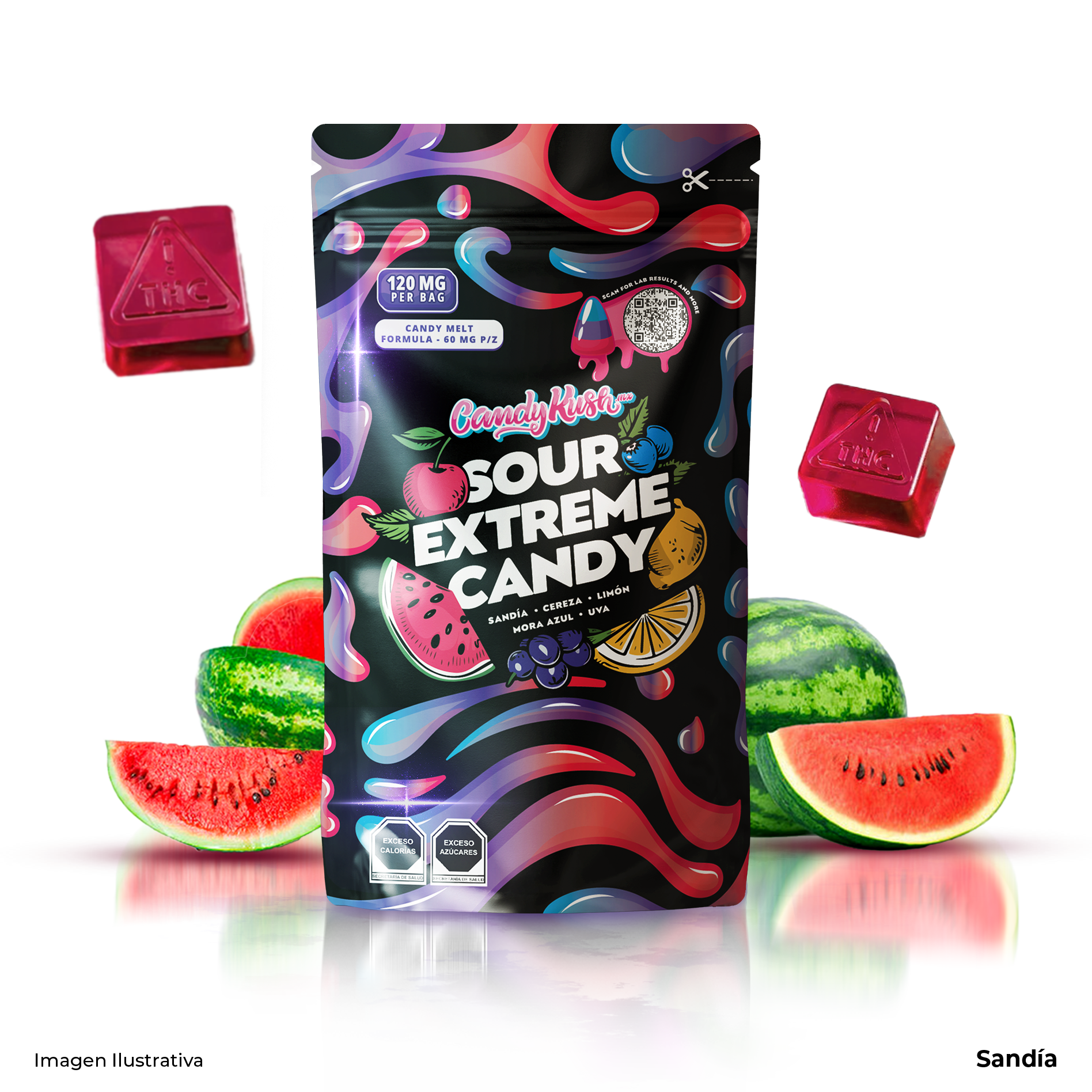 Sour Candy 120mg - Caramelos Ácidos CandyKush | EXTRACTOS EUM