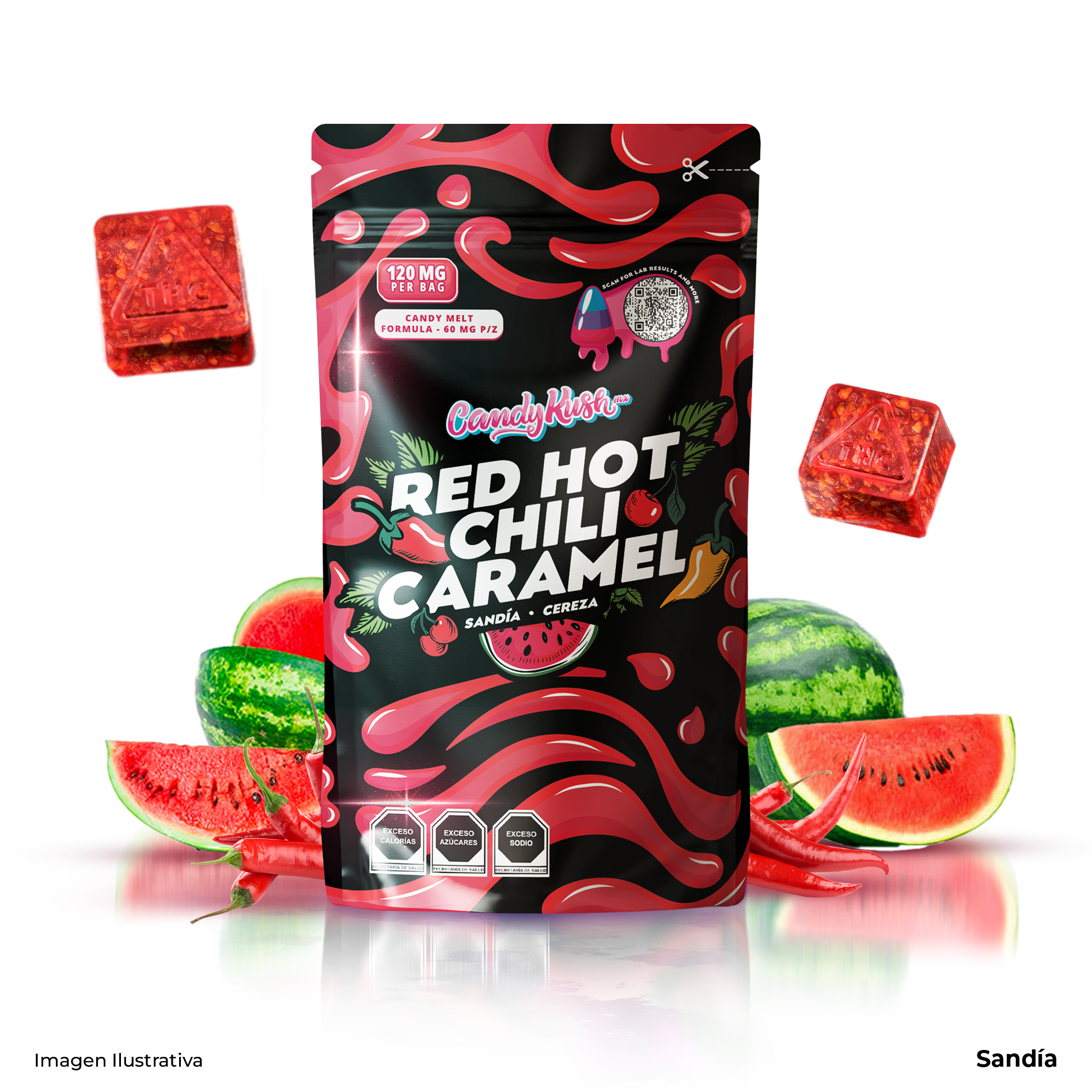 Red Hot Chili Caramel CandyKush | Caramelos Picantes 120mg