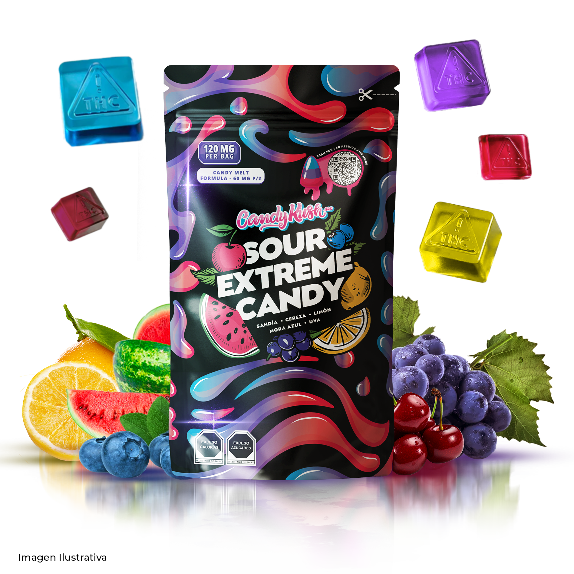 Sour Candy 120mg - Caramelos Ácidos CandyKush | EXTRACTOS EUM