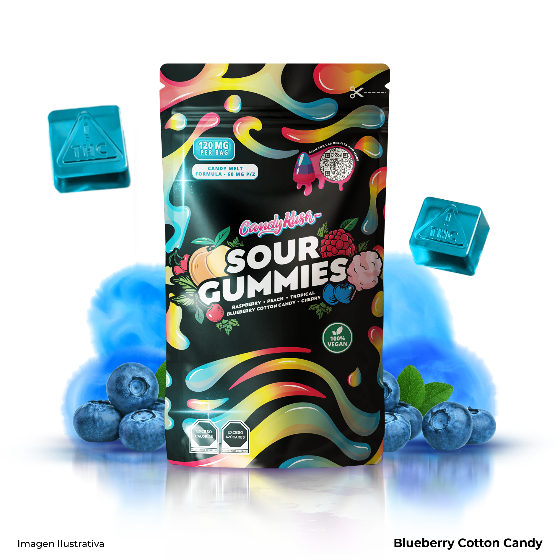 Sour Extreme Gummies CandyKush | Gomitas Ácidas 120mg